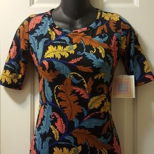 XXS Leaf Print LuLaRoe Bodycon Style Dress